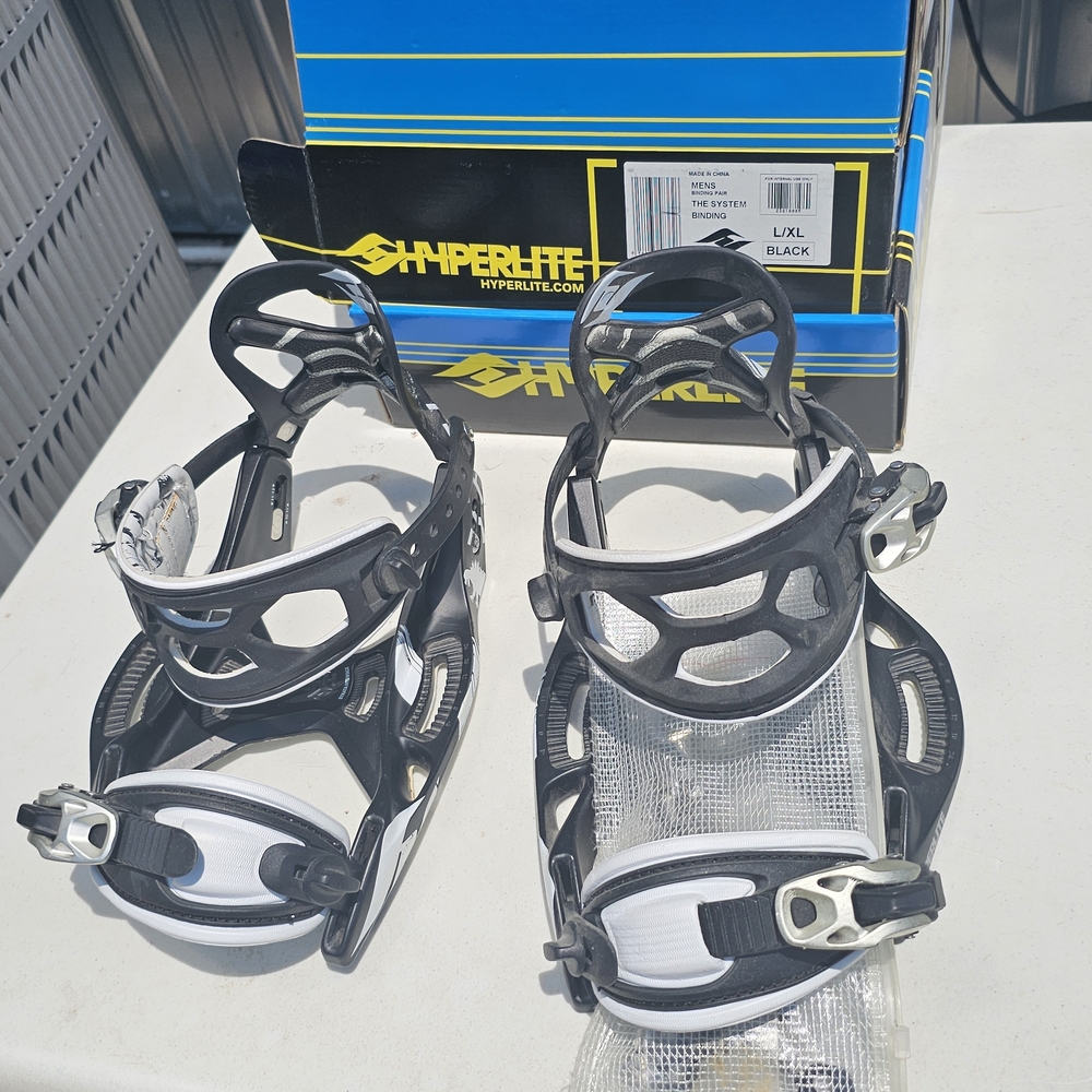Hyperlite Black and White Wakeboard Bindings